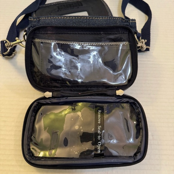 Mudd Denim Jean Red Blue Crossbody Bag Purse Y2K Satchel Bag - Picture 5 of 11